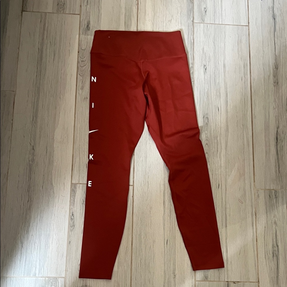 Nike Kids Burgundy/Red Side-Logo Leggings